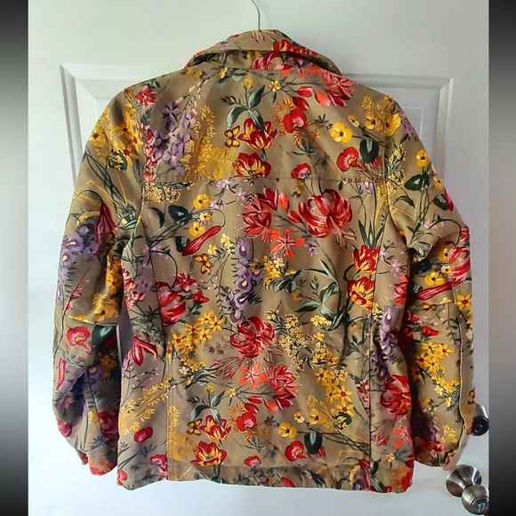 H&M Floral Cargo Utility Jacket LG Cottagecore Grannycore Girlhoodcore Festival - Picture 4 of 4